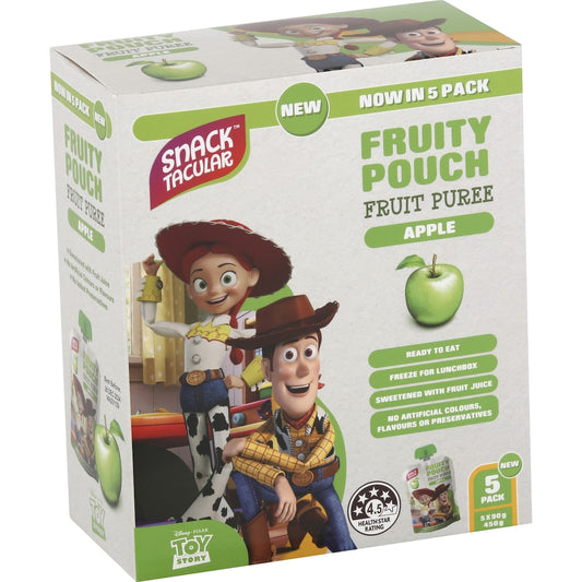 Snacktacular Fruity Pouch Puree Apple 90g x 5 pack