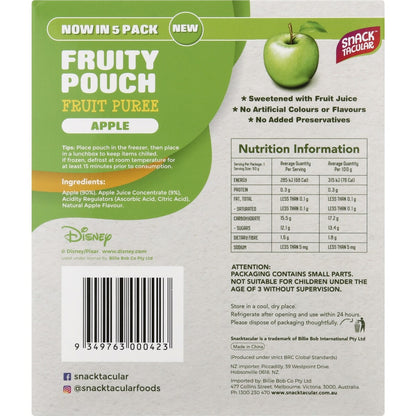 Snacktacular Fruity Pouch Puree Apple 90g x 5 pack