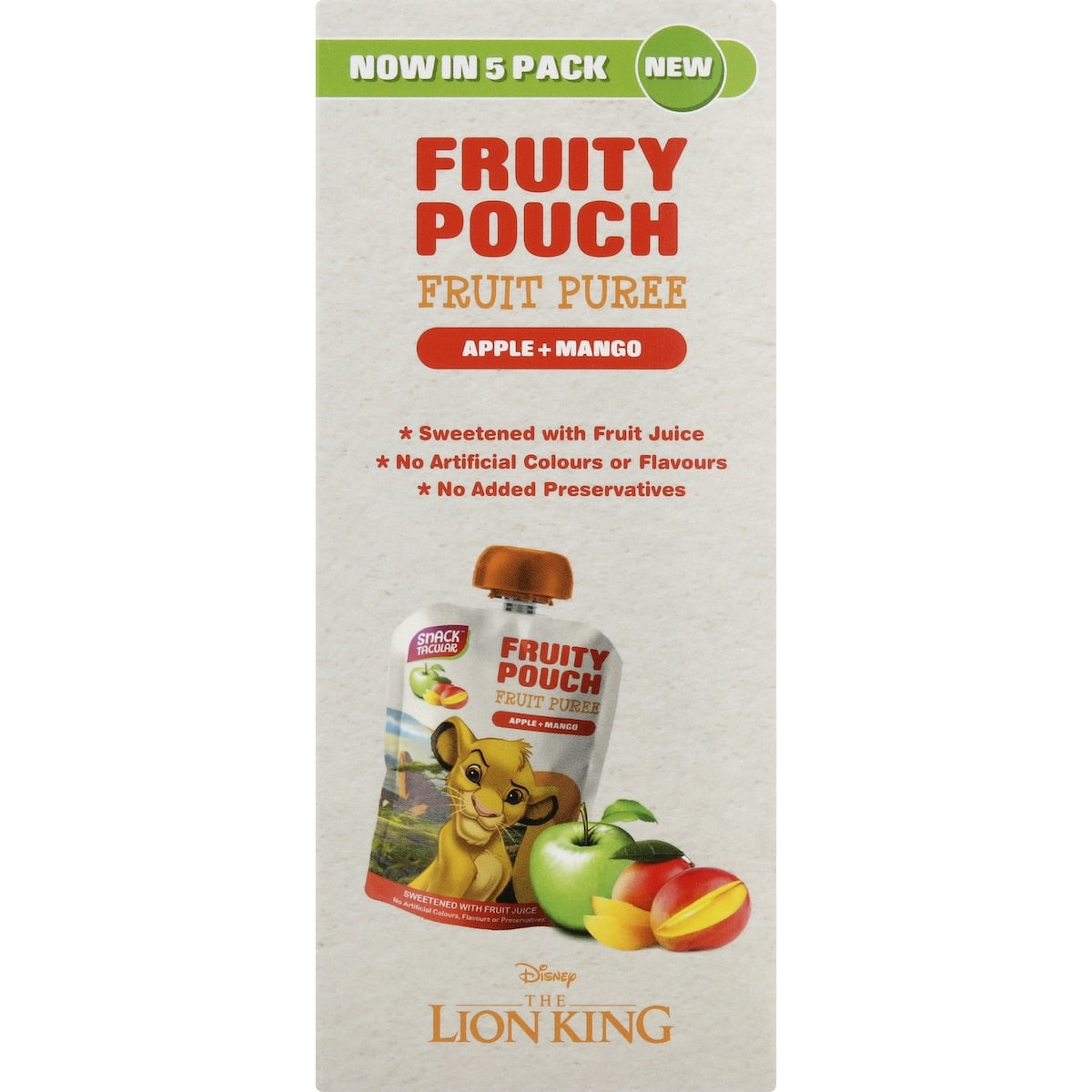 Snacktacular Fruit Pouch Apple & Mango Puree 90g X 5 Pack