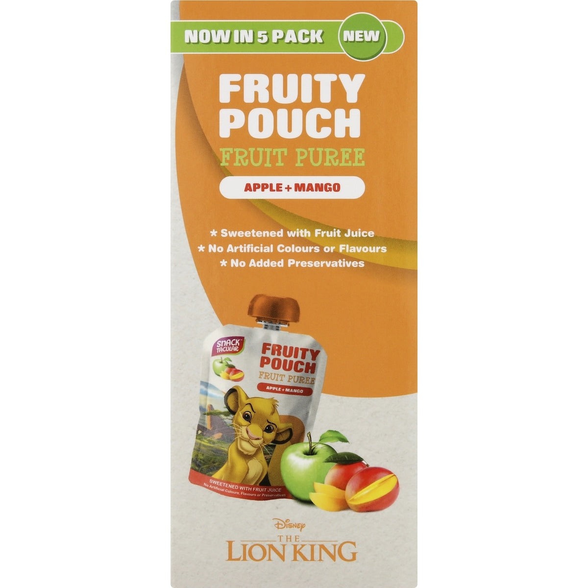 Snacktacular Fruit Pouch Apple & Mango Puree 90g X 5 Pack