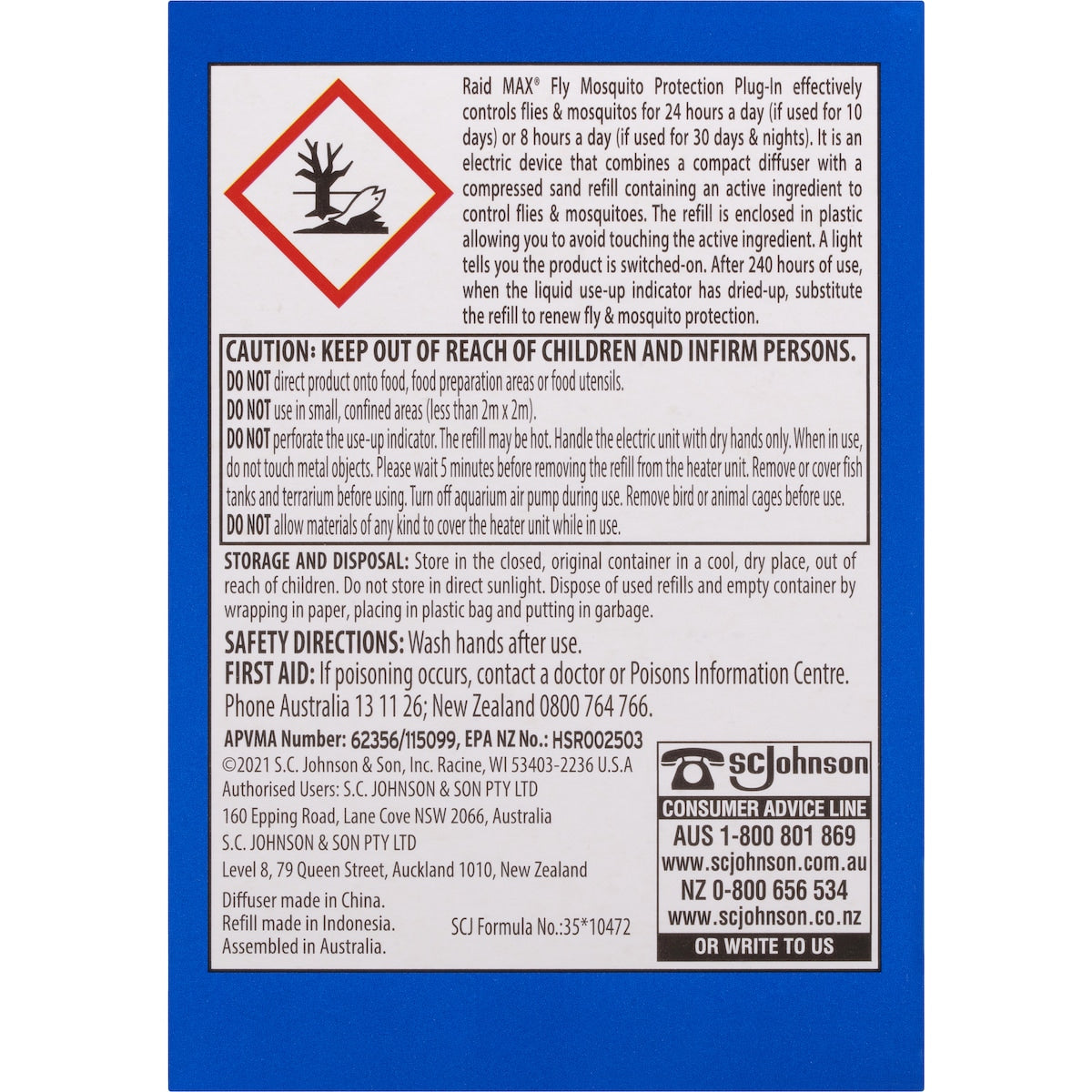 Raid Max Fly & Mosquito Protection Electric Plug-in Each