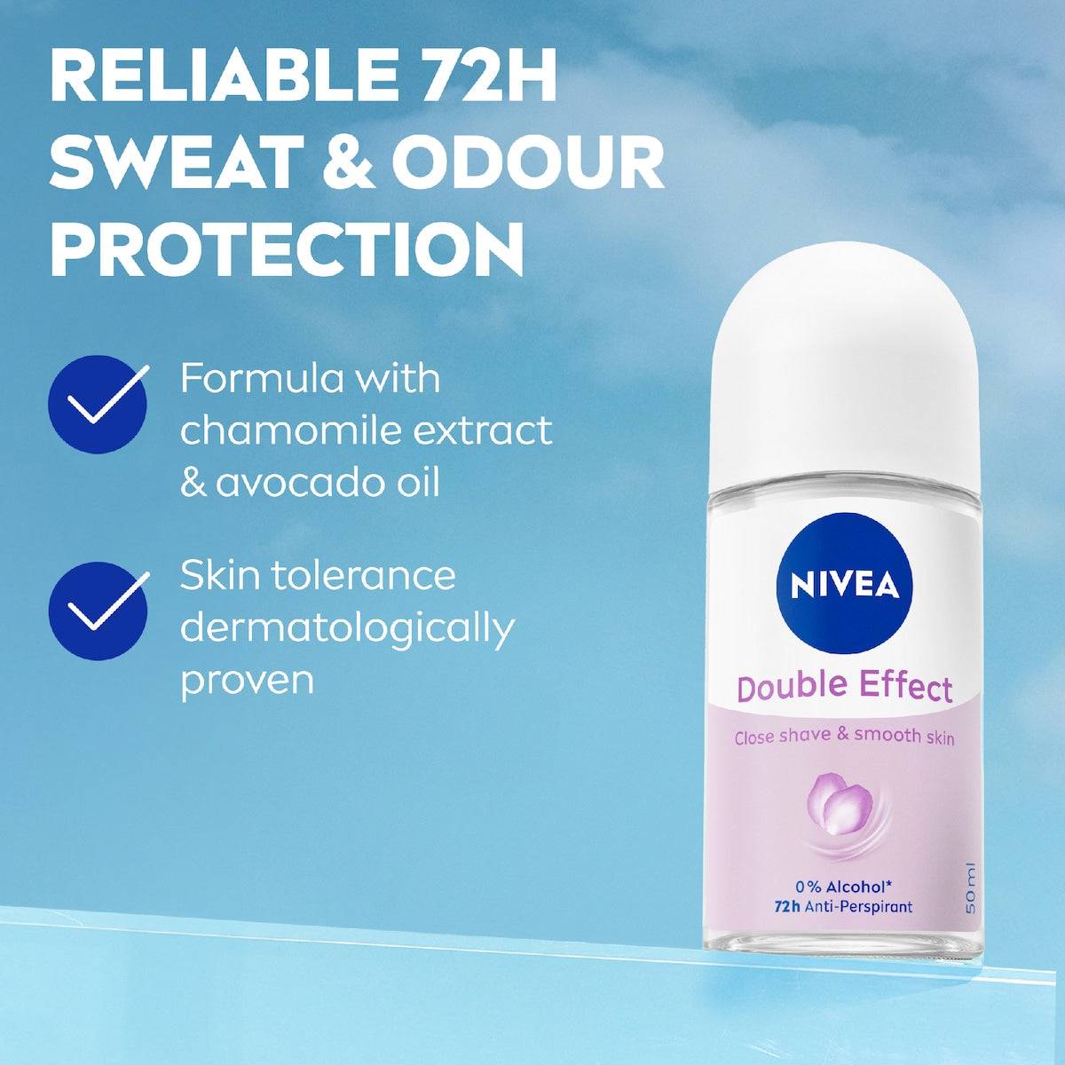 Nivea Double Effect Roll On Deodorant 50ml