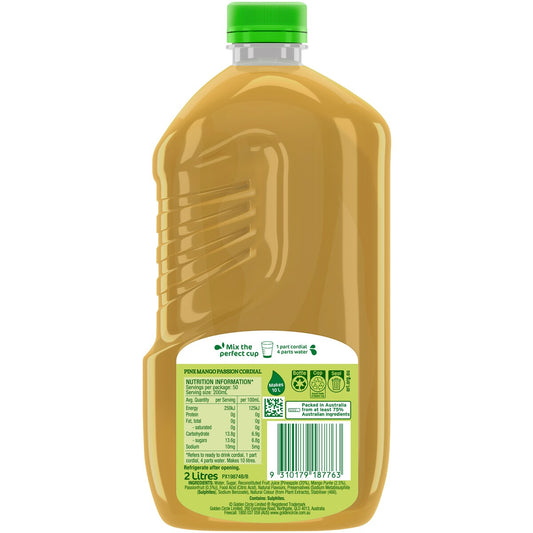 Golden Circle Cordials Pine Mango Passion Cordial 2l
