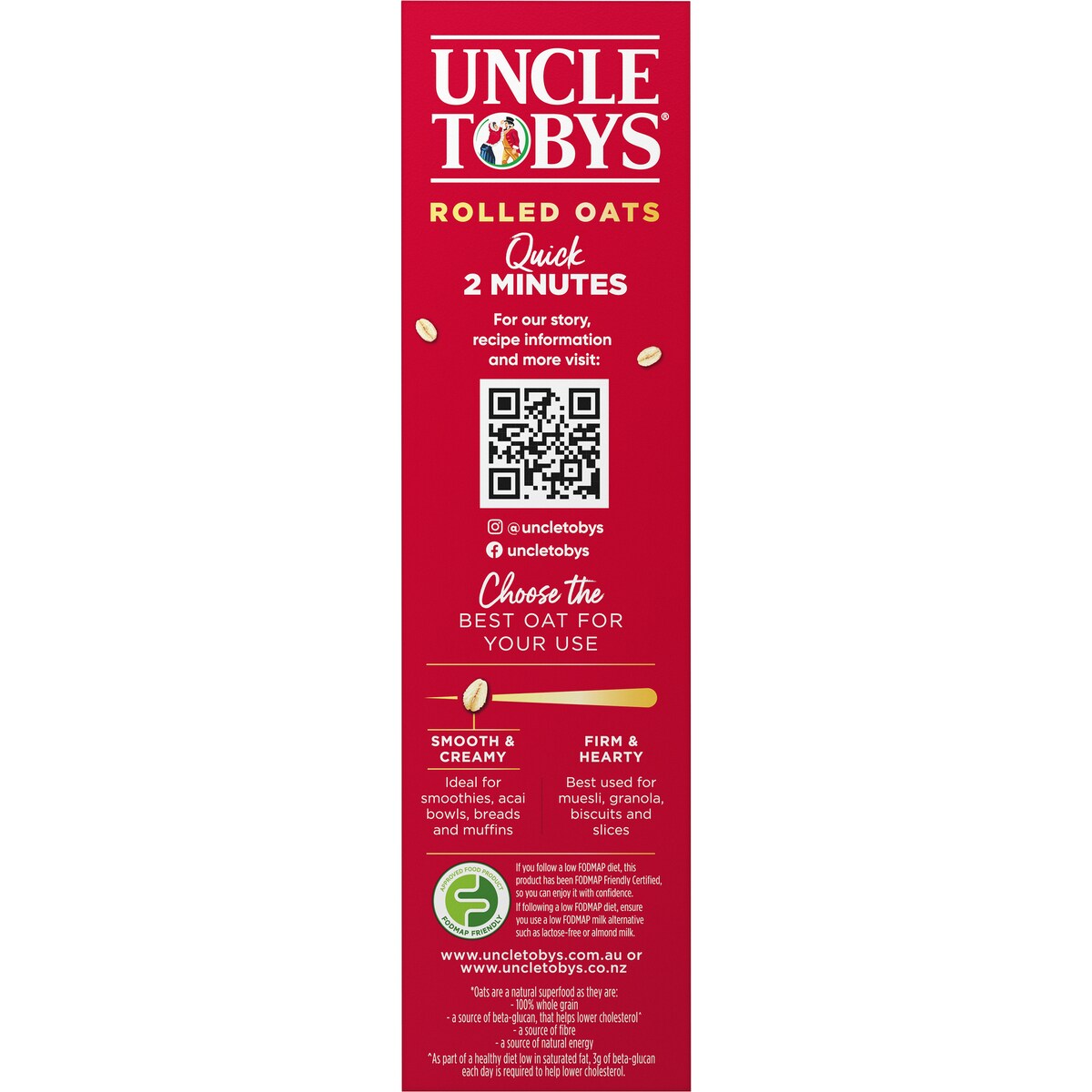 Uncle Tobys Oats Quick Oats Porridge Porridge 500g