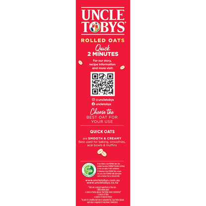 Uncle Tobys Rolled Oats Quick Porridge 500g