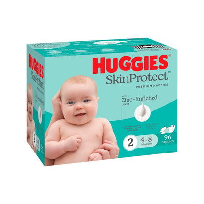 Huggies Skin Protect Newborn Nappies Size 2 - 96 Pack