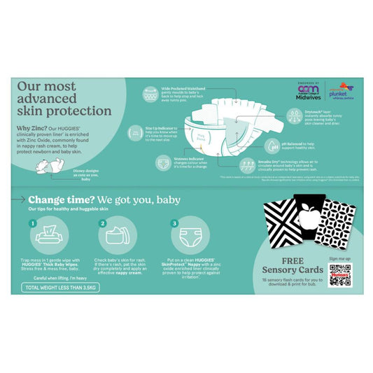 Huggies Skin Protect Newborn Nappies Size 2 - 96 Pack