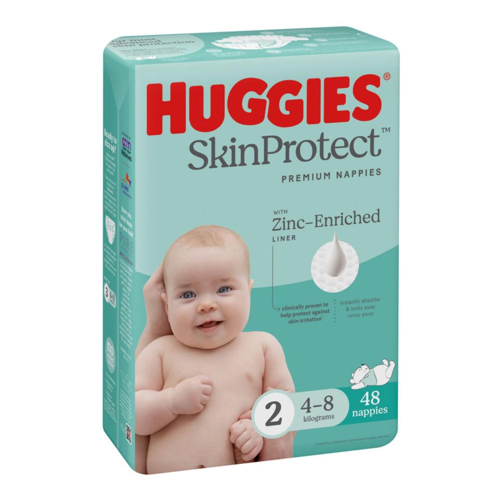 Huggies Skin Protect Newborn Nappies Size 2 - 48 Pack