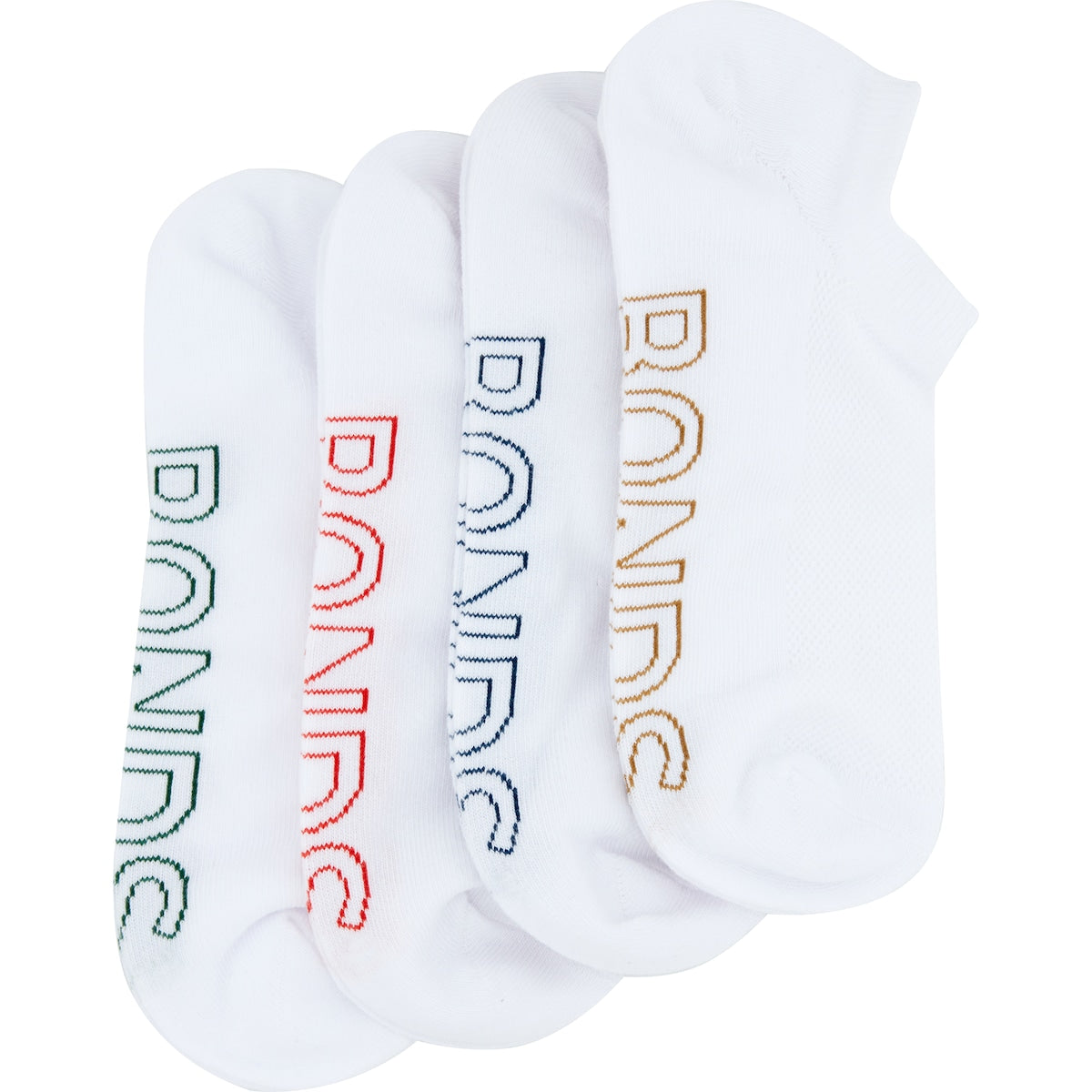 Bonds Mens Lightweight No Show Socks Size 11-14 Assorted 4 Pack
