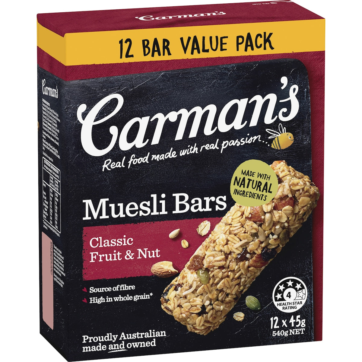 Carmans Muesli Bars Classic Fruit & Nut Value 12 pack