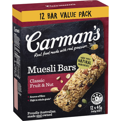 Carmans Muesli Bars Classic Fruit & Nut Value 12 pack