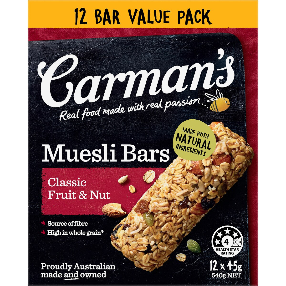Carmans Muesli Bars Classic Fruit & Nut Value 12 pack