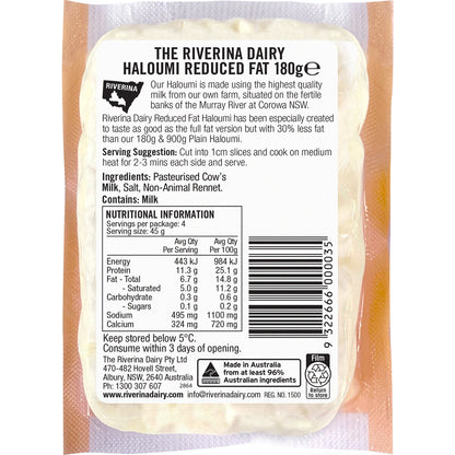 Riverina Greek Style Haloumi Reduced Fat 180g