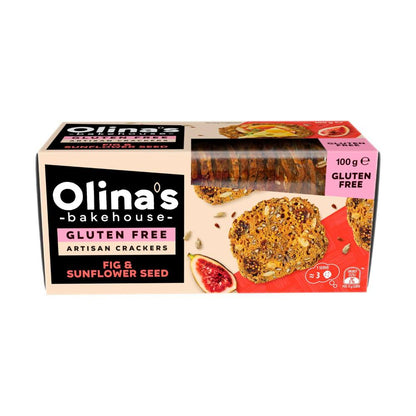 Olina's Bakehouse Gluten Free Artisan Crackers Fig & Sunflower Seed - 100g