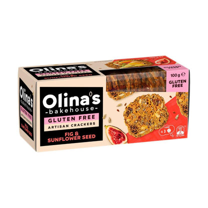 Olina's Bakehouse Gluten Free Artisan Crackers Fig & Sunflower Seed - 100g