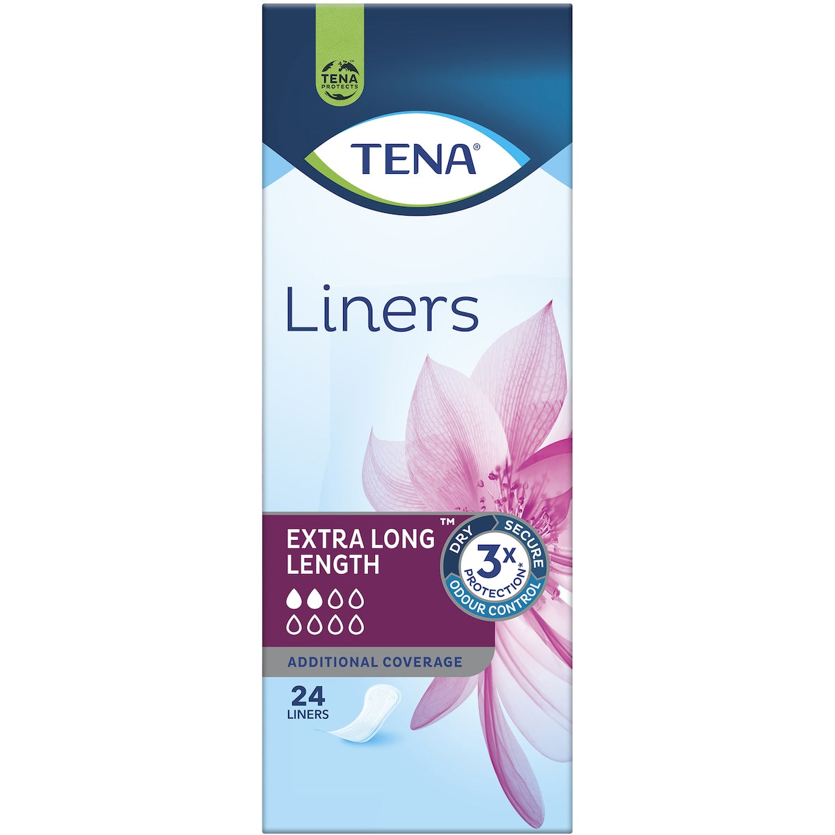 Tena Incontinence Liners Extra Long Length 24 Pack