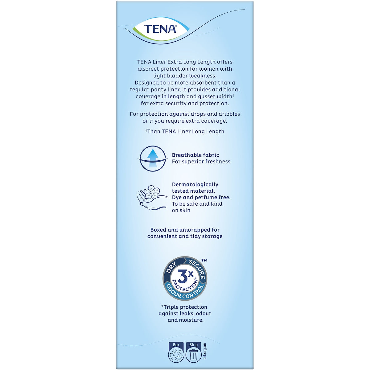 Tena Incontinence Liners Extra Long Length 24 Pack