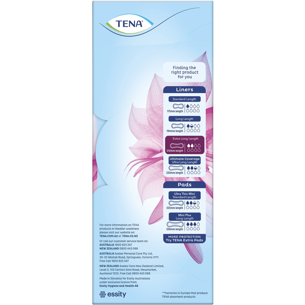 Tena Liners Extra Long 24 Pack