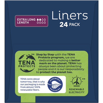 Tena Incontinence Liners Extra Long Length 24 Pack
