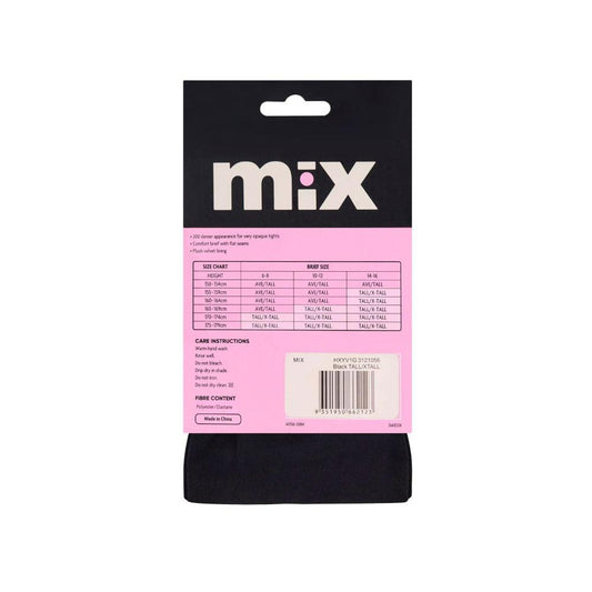 Mix Luxury Velvet Tights 200 Denier Black Tall/x-tall - 1 pack