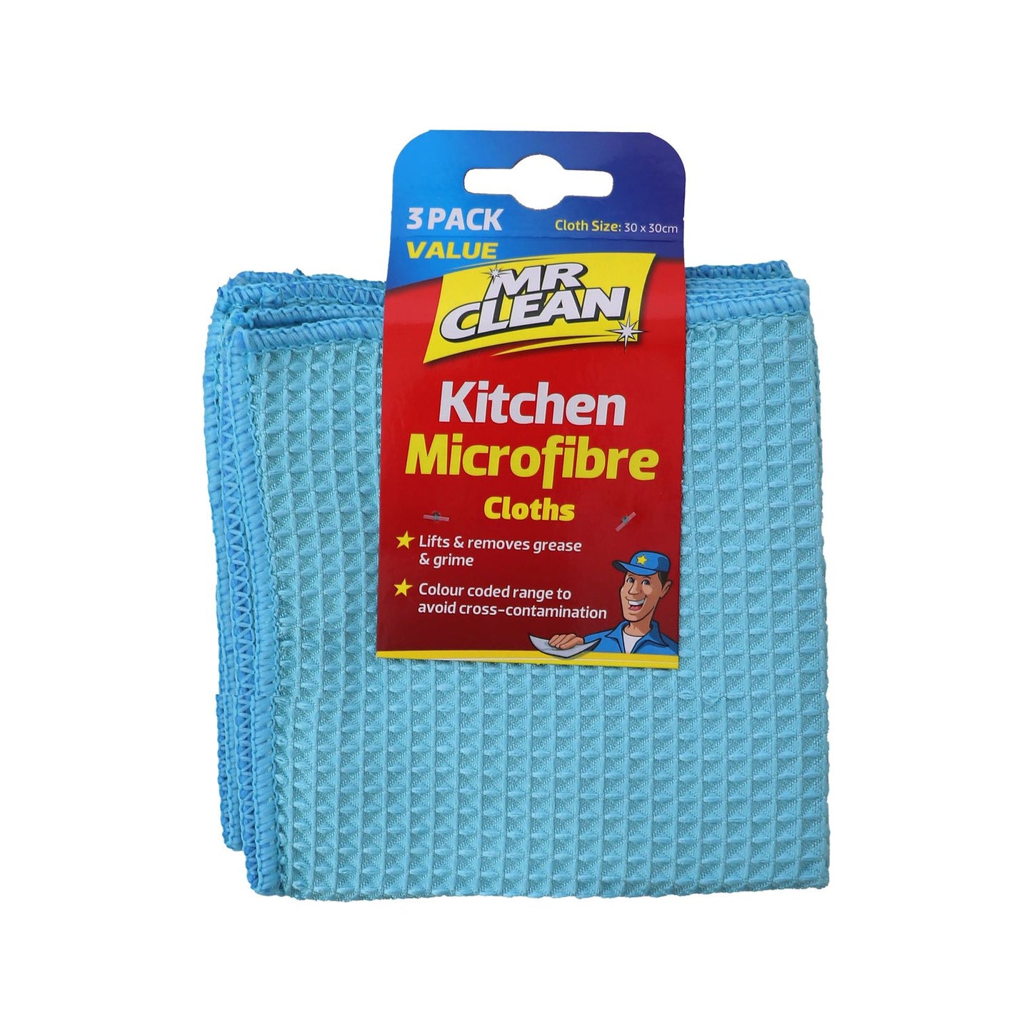 Mr Clean Kitchen Microfibre Cloths - 30 x 30 cm - 3 Pack