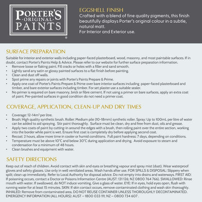 Porter's Washable Paint - 4L - Chintz Grey - Eggshell