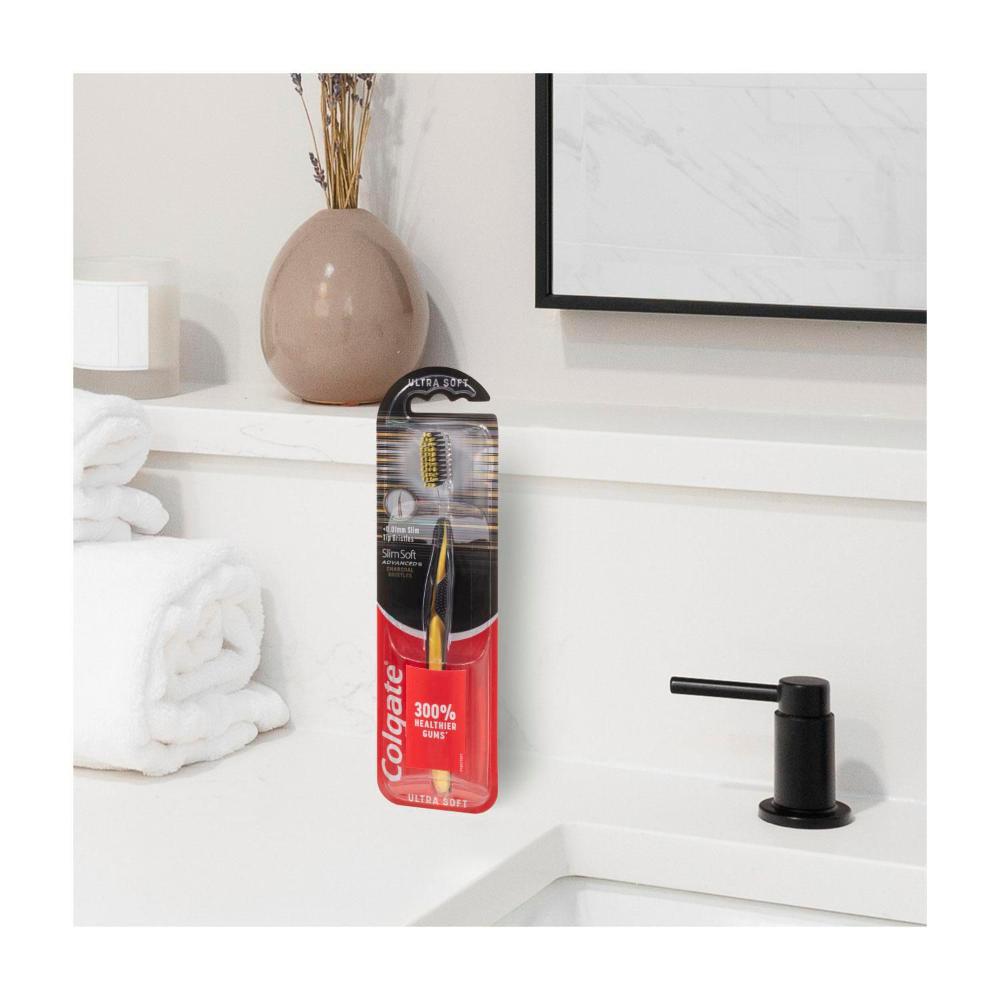 Colgate Slim Soft Advanced Charcoal Ultra Soft Toothbrush - 1 Pack