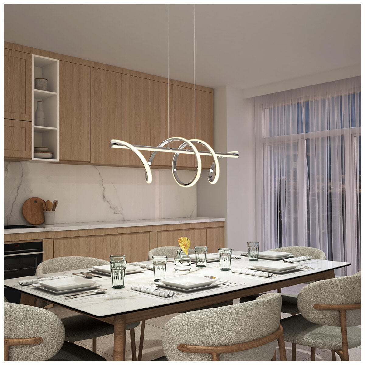 Artika Coda LED Pendant Chrome 5CCT Adjustable PDT-CDA5C-C6CH