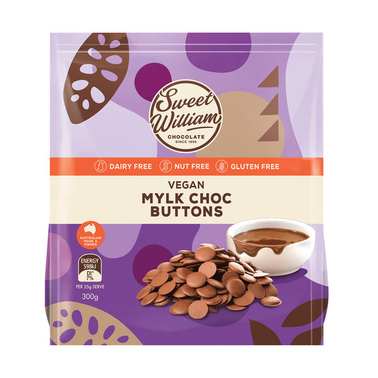Sweet William Dairy Free Choc Baking Buttons - 300g