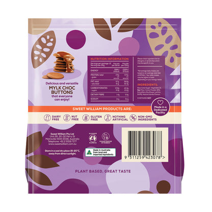 Sweet William Dairy Free Choc Baking Buttons - 300g