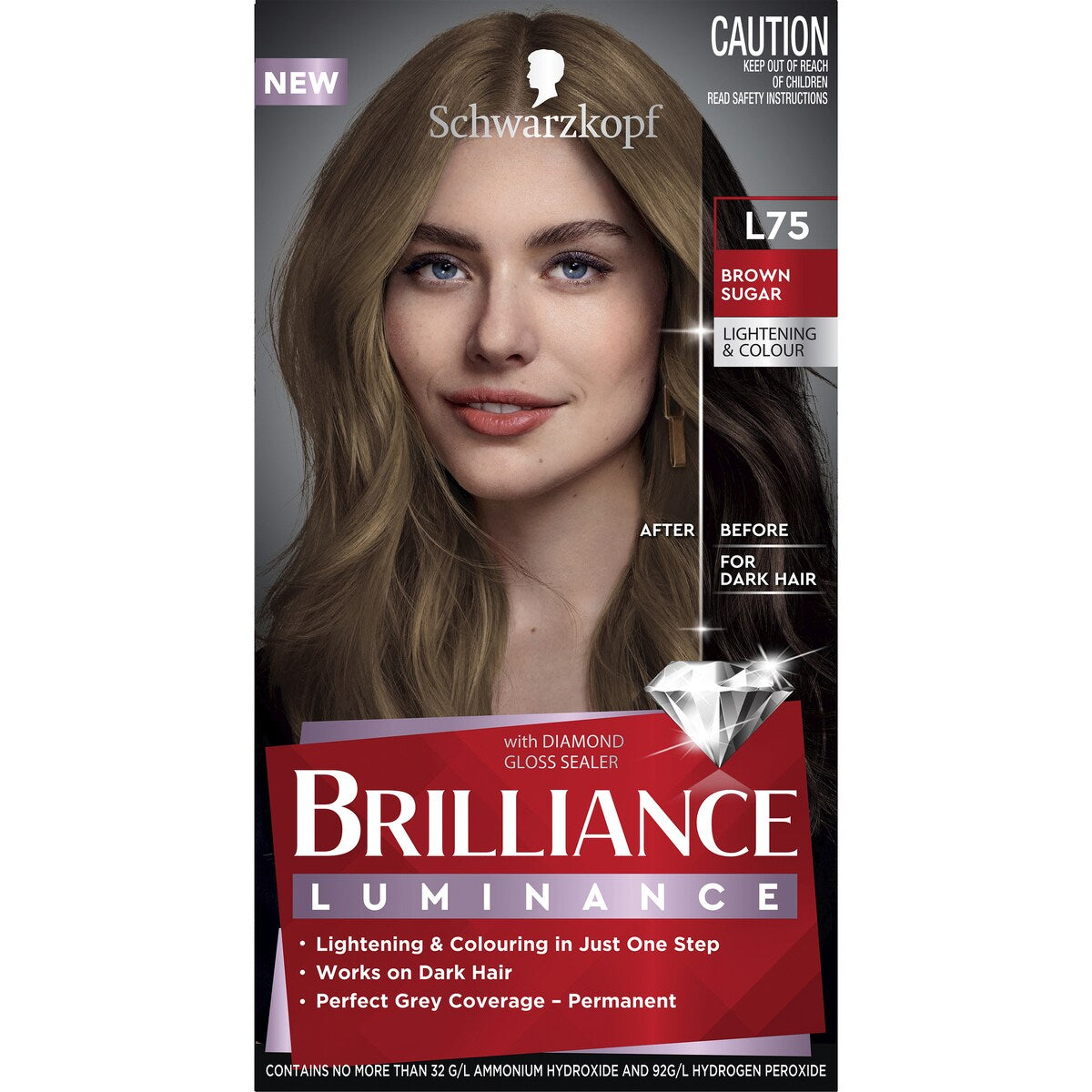 Schwarzkopf Brilliance Brown Hair Dye L75 Brown Sugar Hair Colour each