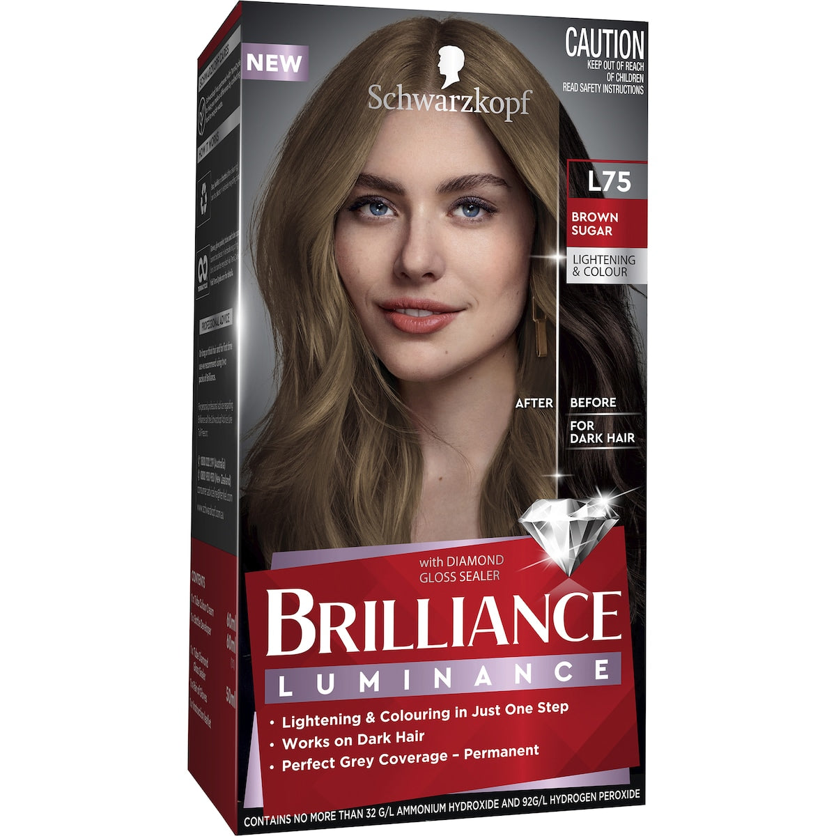Schwarzkopf Brilliance Brown Hair Dye L75 Brown Sugar Hair Colour each