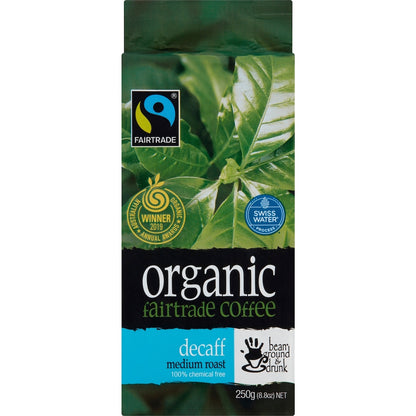 Bean Ground & Drunk Organic Coffee Decaff 250g