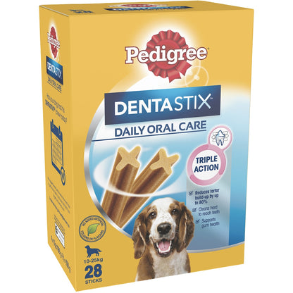 Pedigree DentaStix Medium Dental Dog Treats Daily Oral Care Chews 28 pack