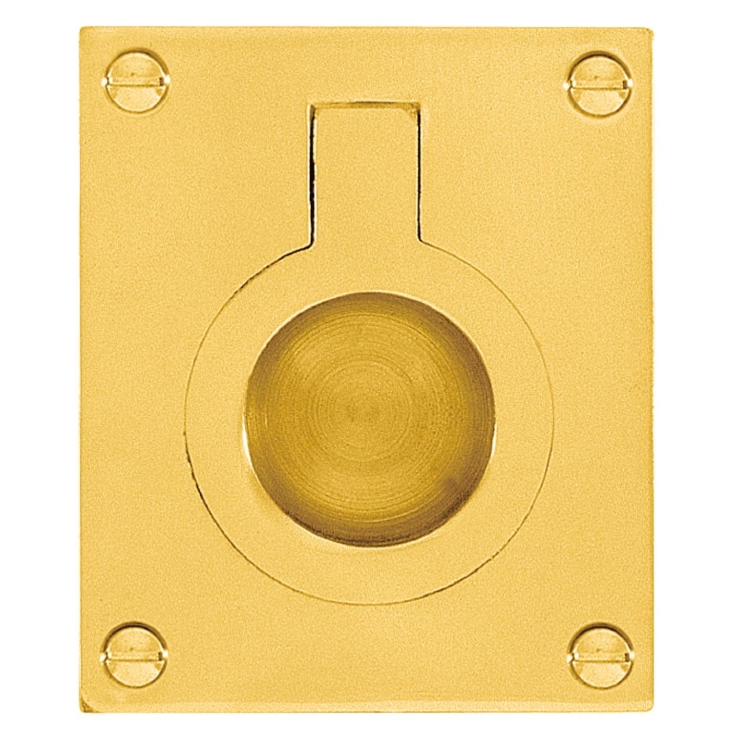 Delf Flush Ring Pull - 37 x 50mm - Polished Brass