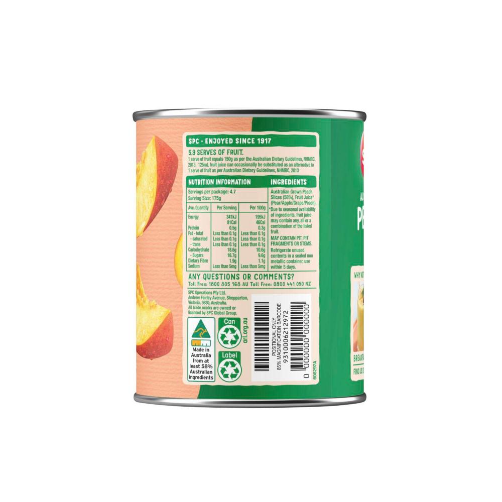 SPC Peach Slices in Juice Canned - 825g