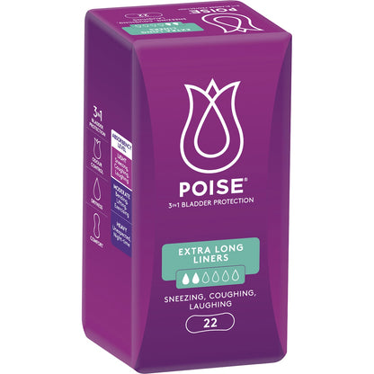 Poise Incontinence Liners Extra Long 22 Pack