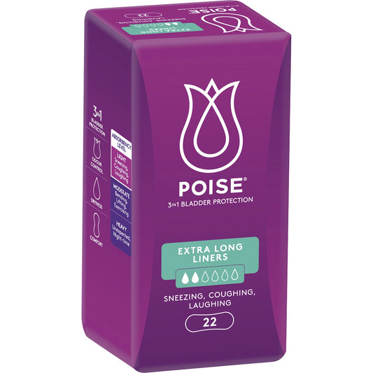 Poise Incontinence Liners Extra Long 22 Pack
