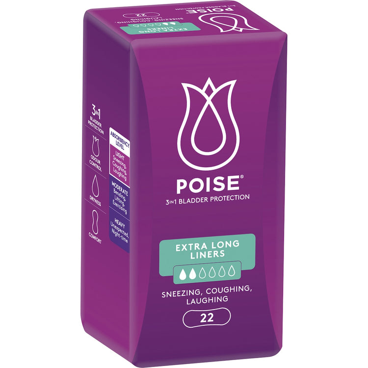 Poise Incontinence Liners Extra Long 22 Pack
