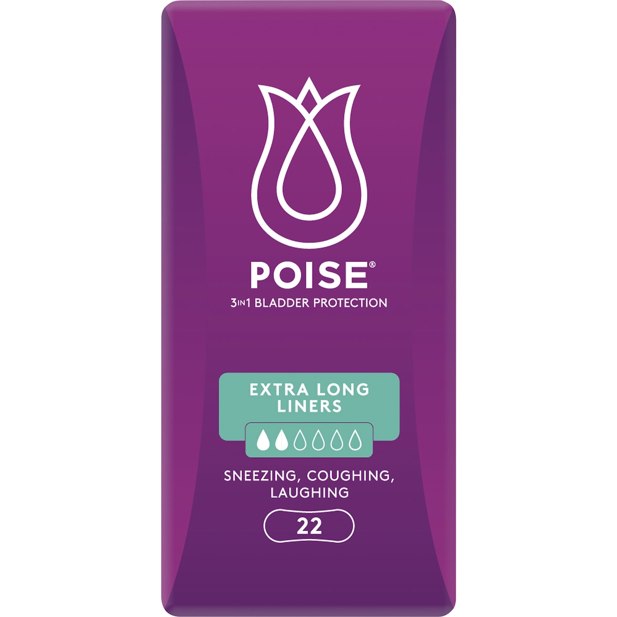Poise Incontinence Liners Extra Long 22 Pack