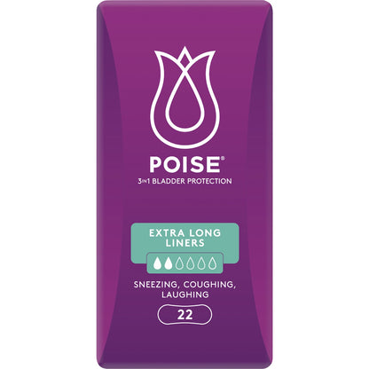 Poise Incontinence Liners Extra Long 22 Pack