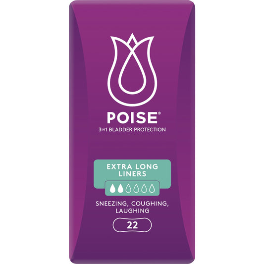 Poise Incontinence Liners Extra Long 22 Pack