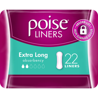 Poise Incontinence Liners Extra Long 22 Pack