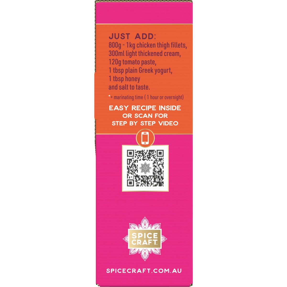 Spicecraft Gourmet Butter Chicken Cooking Kit 24g