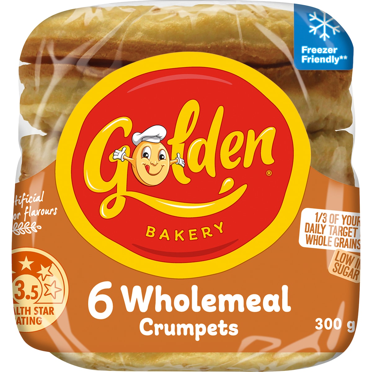 Golden Crumpets Round Wholemeal 6 Pack