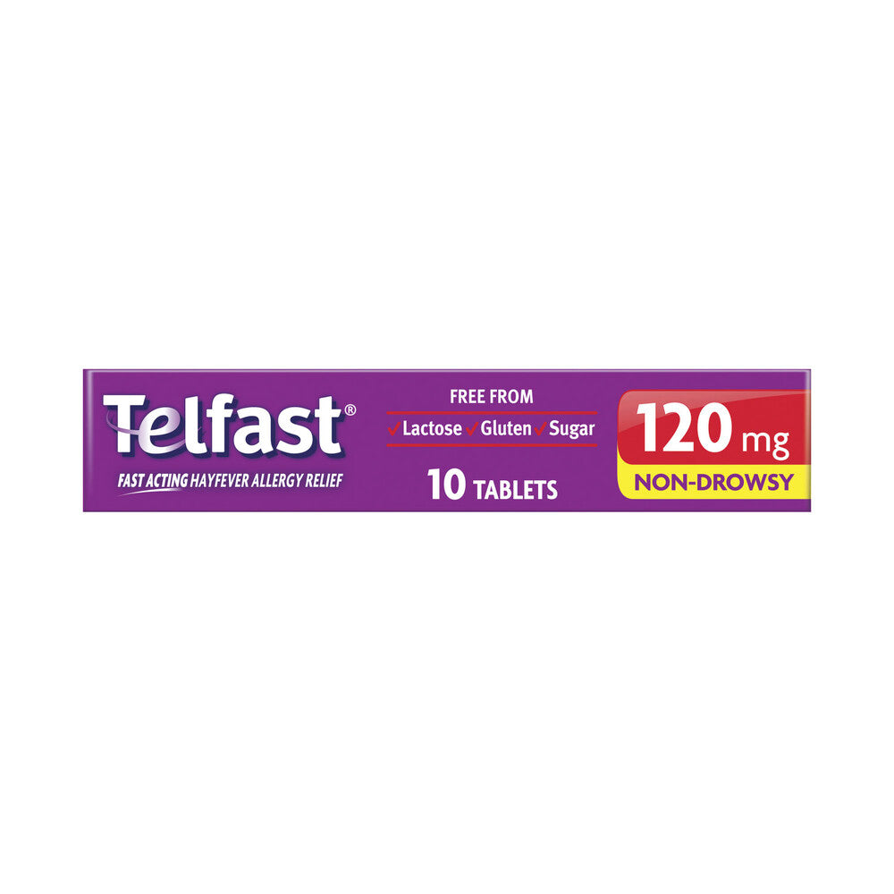 Telfast Hayfever Allergy Relief 120mg Antihistamine Tablets - 10 pack