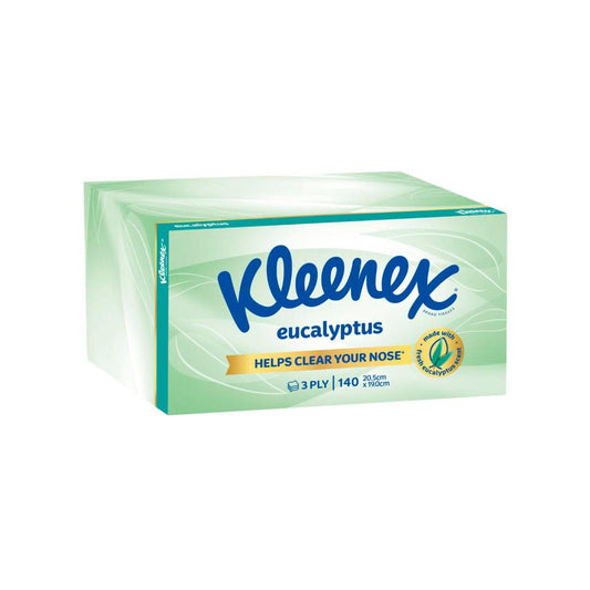 Kleenex 3ply Wellbeing Facial Tissues Eucalyptus - 140 pack