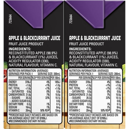 Just Juice Apple & Blackcurrant Juice 6x200ml