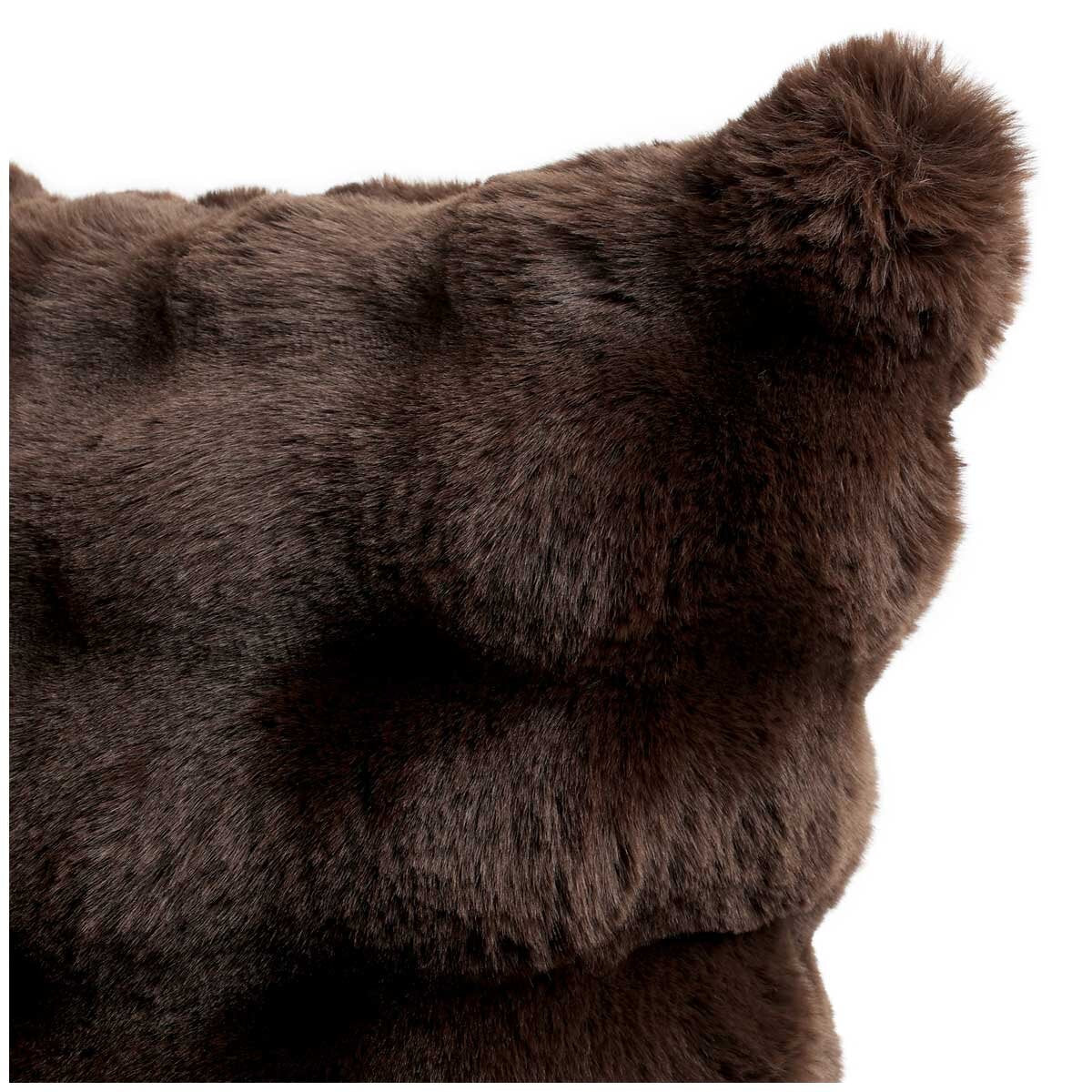 House & Home Luxe Faux Fur Cushion 55 x 55cm Dark Brown