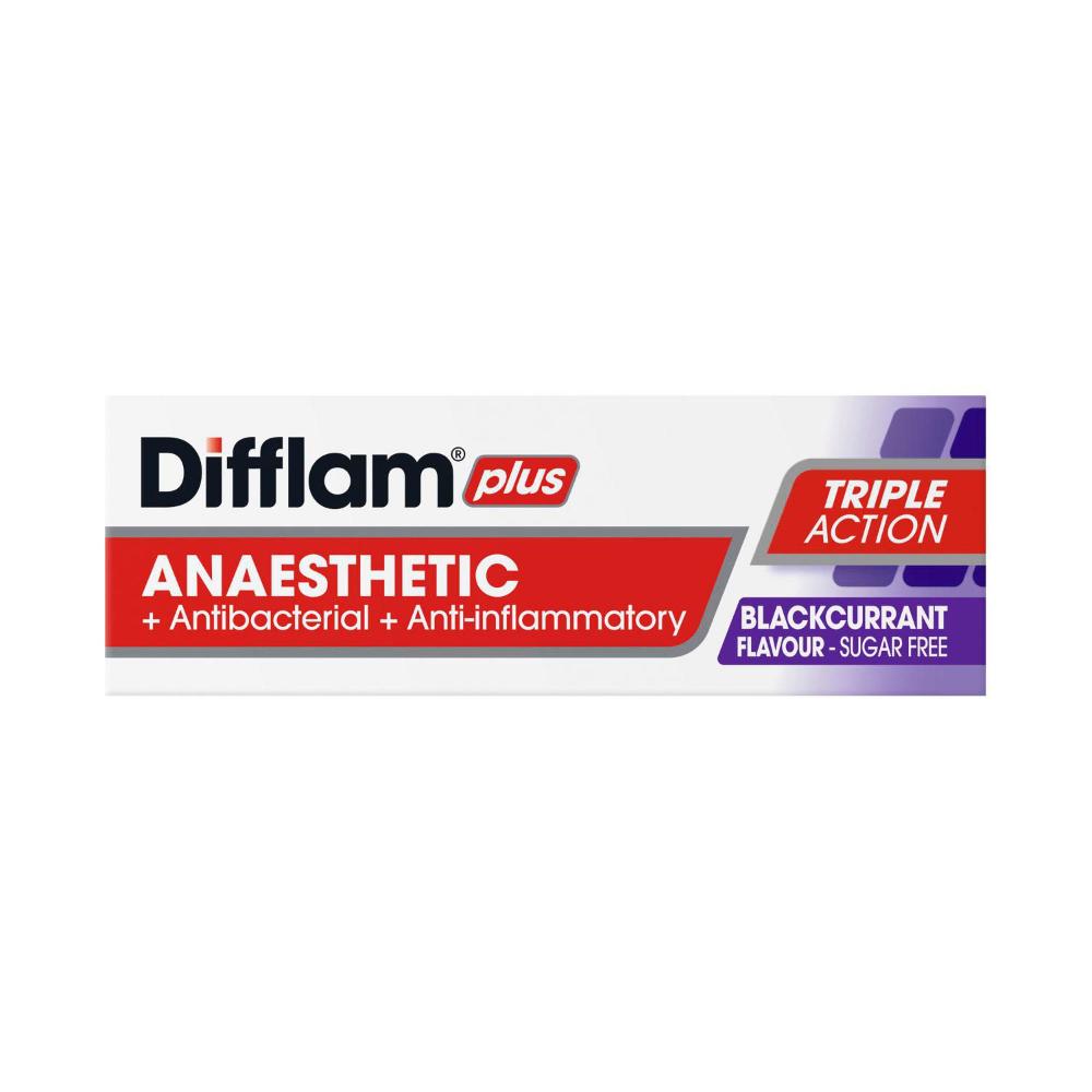 Difflam Plus Blackcurrant Flavour Anaesthetic Lozenges - 16 pack